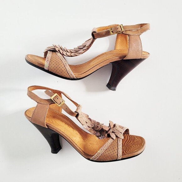 CHIE MIHARA X Anthropologie Pink Suede T- Strap Ankle Sandals - Size 35.5 - Picture 7 of 10